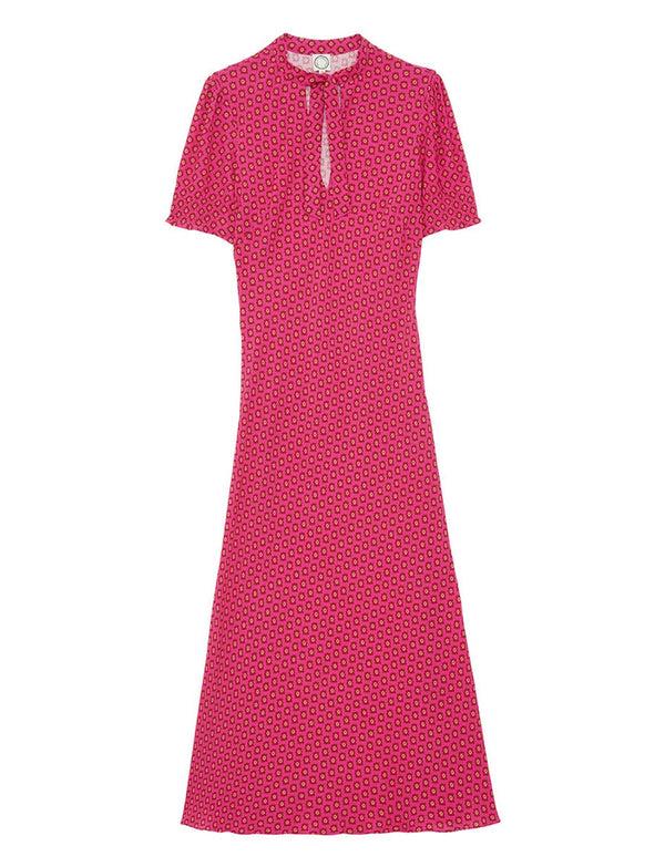 ines de la fressange Robe Cerise longue imprimé rose
