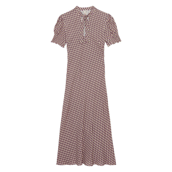 ines de la fressange Robe Cerise motifs feuilles de chêne