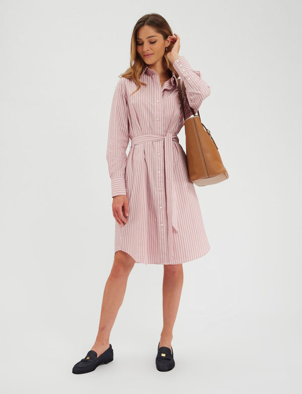 Ines De La Fressange Robe-chemise Amour Blanche Et Rose