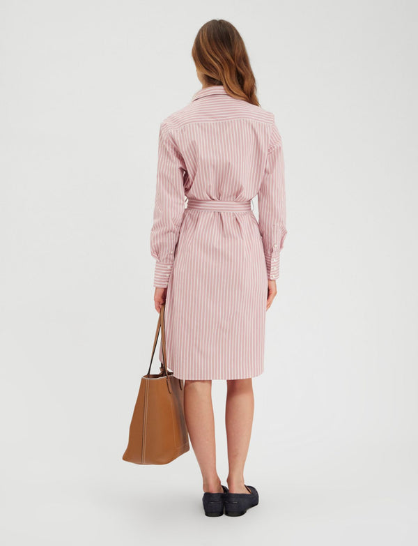 Ines De La Fressange Robe-chemise Amour Blanche Et Rose