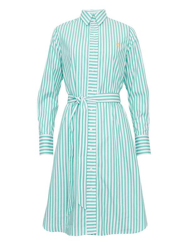 ines de la fressange Robe-chemise Amour blanche et turquoise