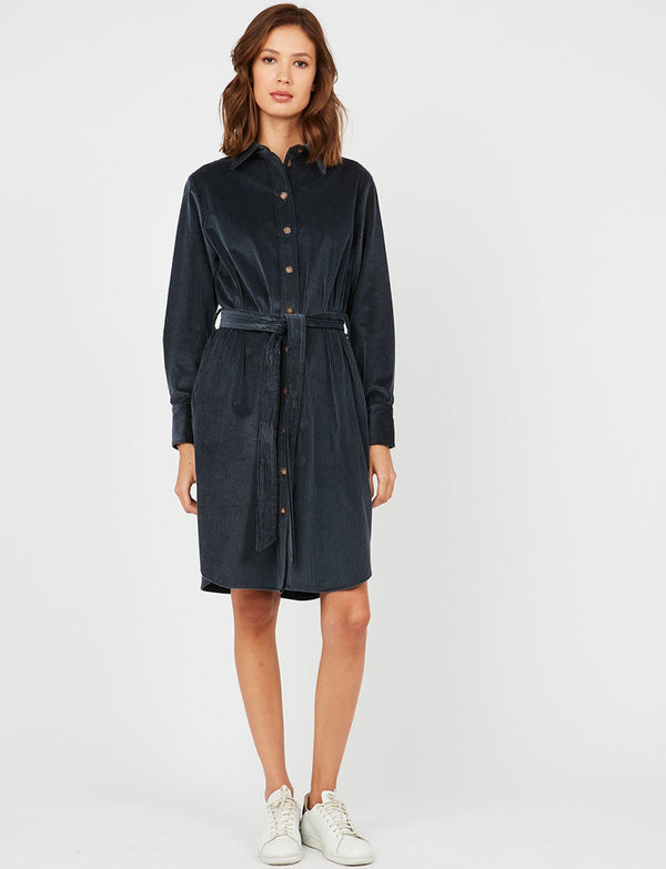 Ines De La Fressange Robe Chemise Amour Bleu Velours