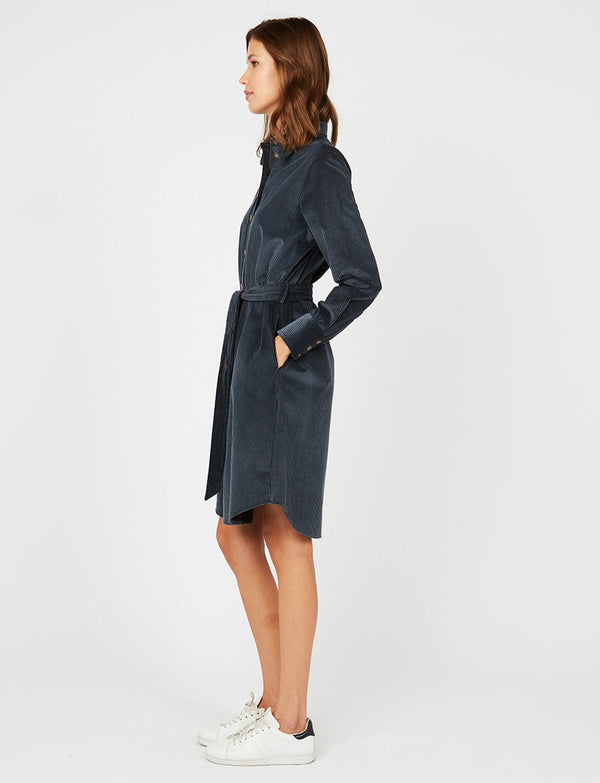 Ines De La Fressange Robe Chemise Amour Bleu Velours