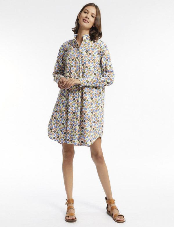 Ines De La Fressange Robe Chemise Martina à Fleurs Coton