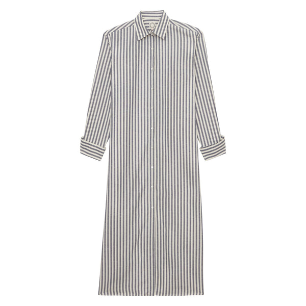 ines de la fressange Robe Douglas en coton bleue à rayures épaisses