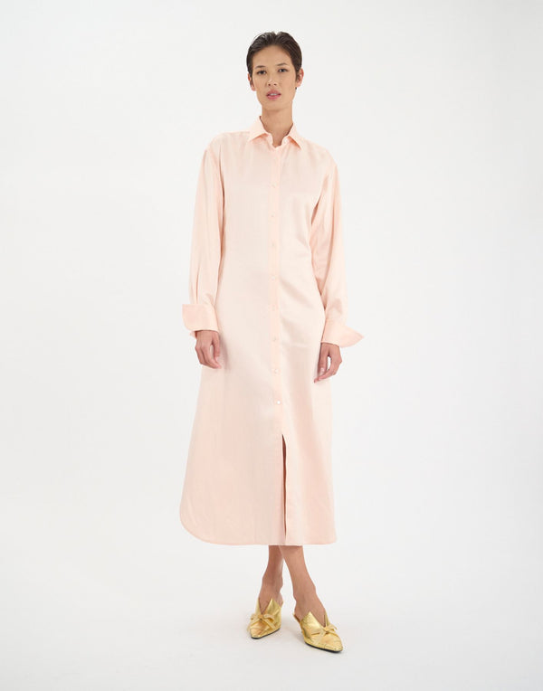 Ines De La Fressange Robe Douglas En Lin Et Viscose Rose Pâle