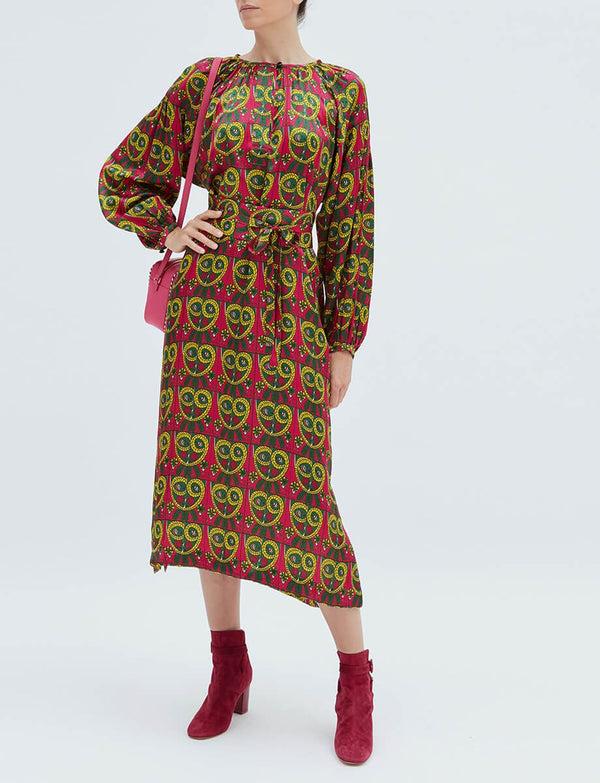 Ines De La Fressange Robe Flora En Soie Mascarade Vert