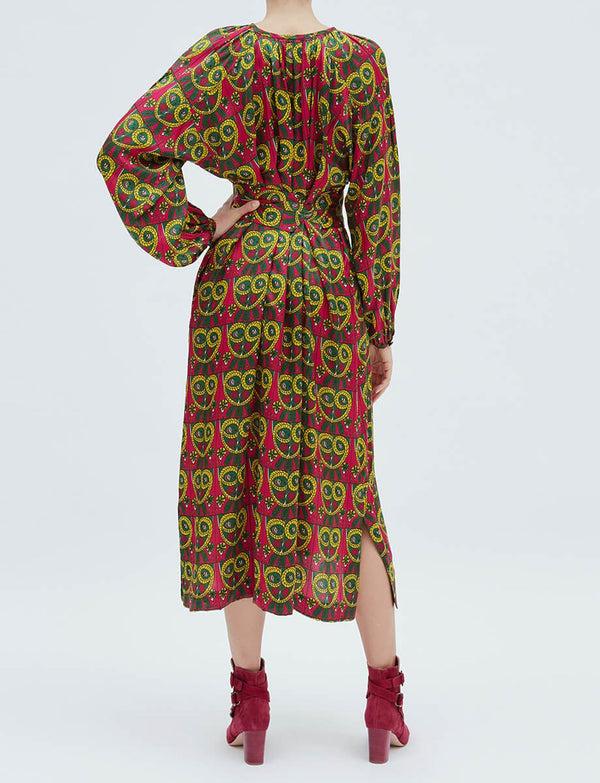 Ines De La Fressange Robe Flora En Soie Mascarade Vert