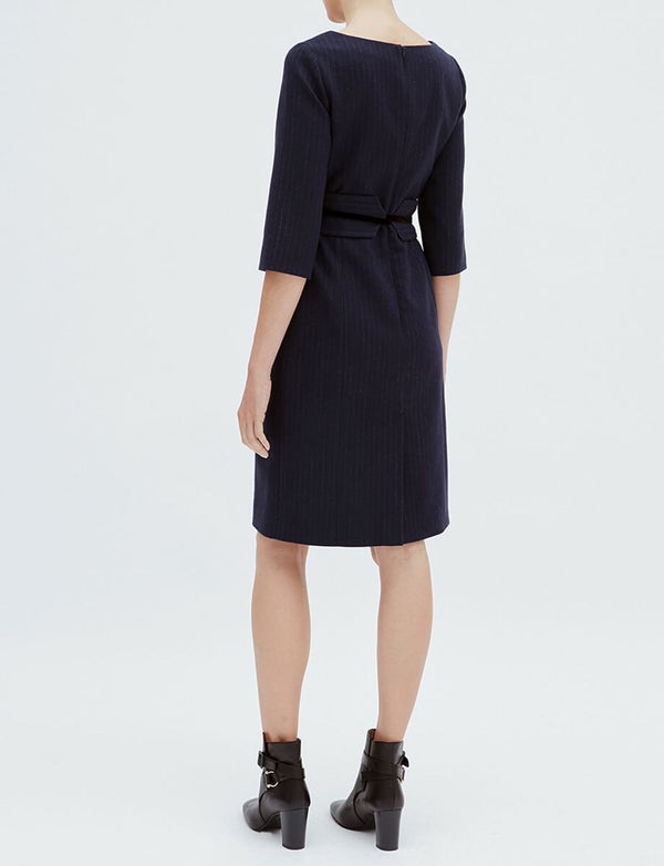 Ines De La Fressange Robe Justine En Laine Bleu Marine