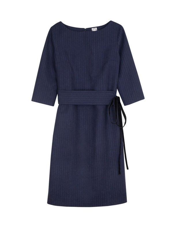 Ines De La Fressange Robe Justine En Laine Bleu Marine