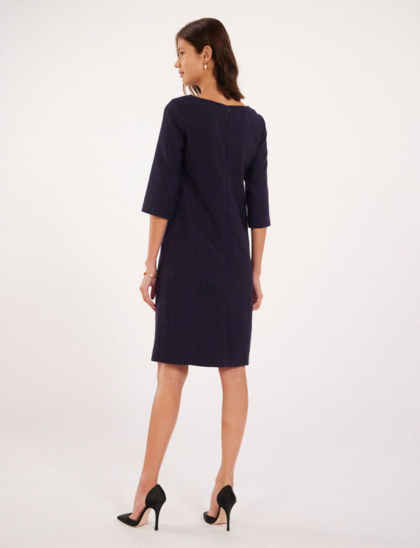 Ines De La Fressange Robe Justine En Laine Bleu Marine