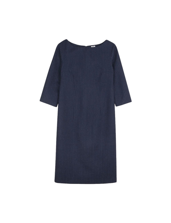 ines de la fressange Robe Justine en laine bleu marine