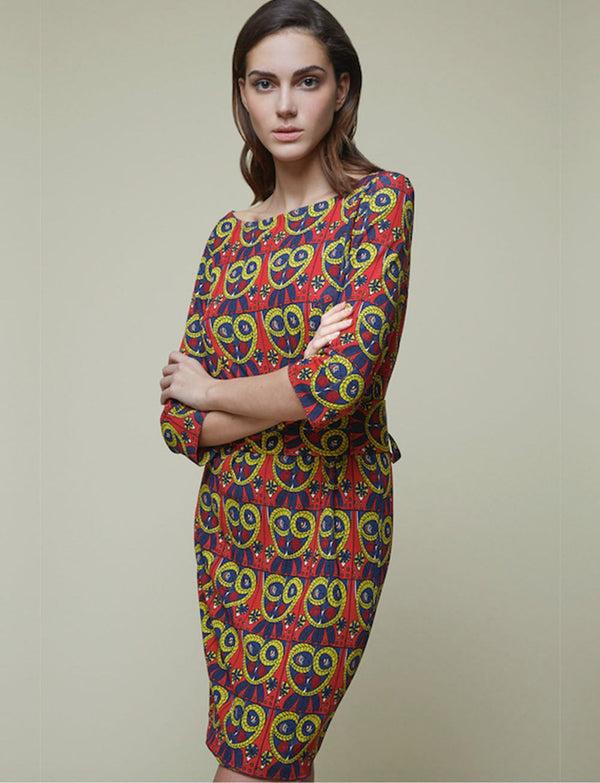 Ines De La Fressange Robe Justine Imprimé Mascarade Vert