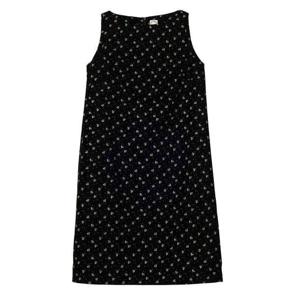 ines de la fressange Robe Madeleine en velours lisse noir imprimé doré