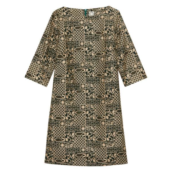 ines de la fressange Robe Megan en coton brodé verte