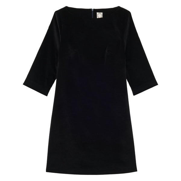 ines de la fressange Robe Megan en velours lisse noir