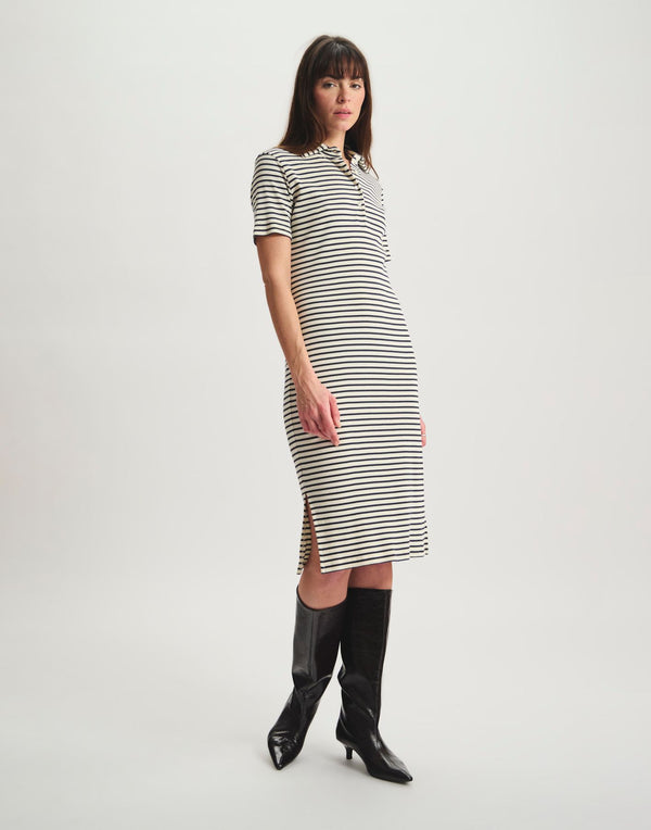 Ines De La Fressange Robe Romane En Coton Bio Marine