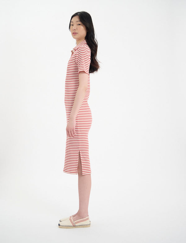 Ines De La Fressange Robe Romane En Coton Bio Rouge