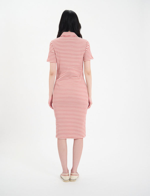 Ines De La Fressange Robe Romane En Coton Bio Rouge