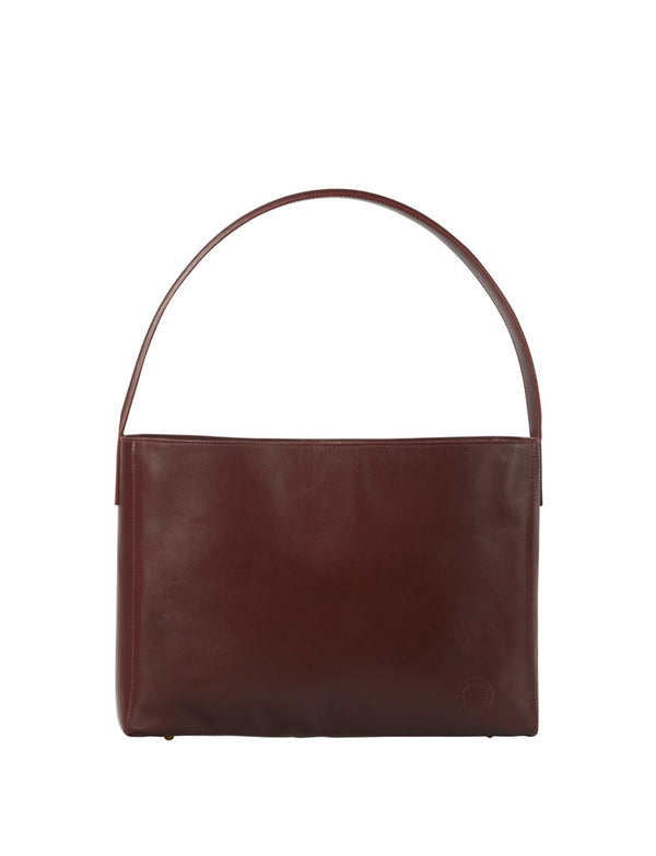 ines de la fressange Sac cabas cuir Léonore grand format bordeaux