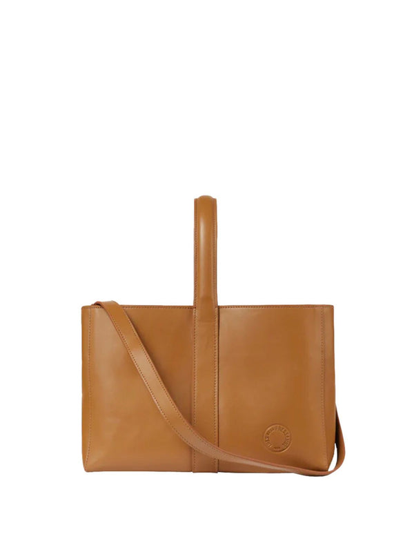 ines de la fressange Sac cabas cuir Léonore petit format camel