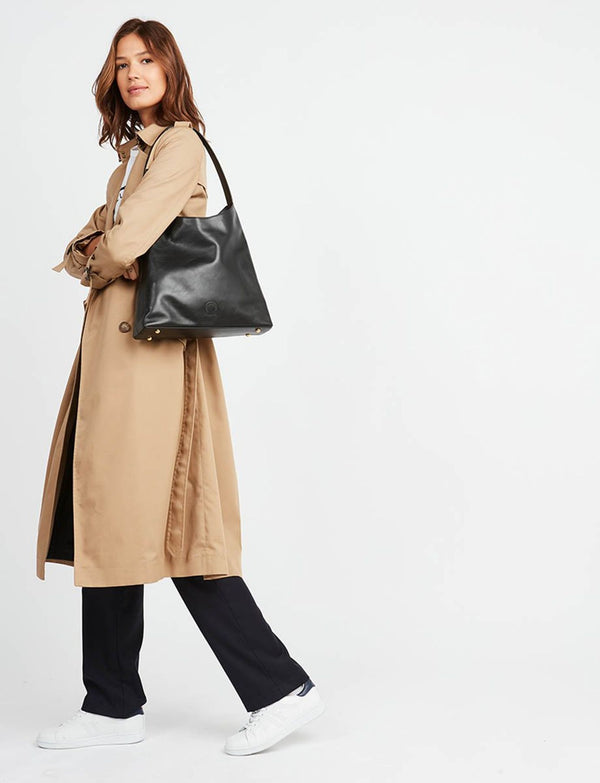 Ines De La Fressange Sac Cabas Léonore Taille M En Cuir Noir