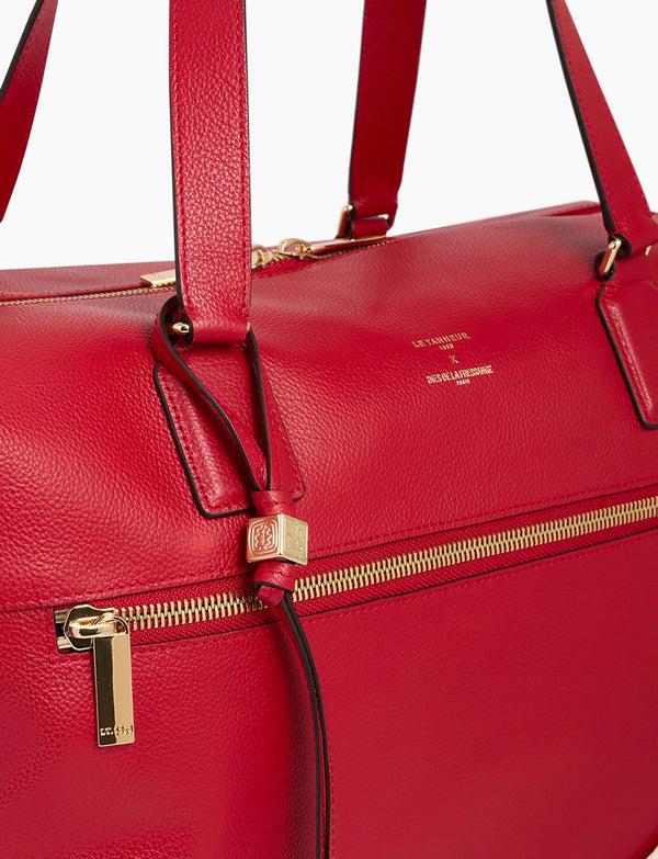 Ines De La Fressange Sac De Voyage 24h Rouge Ines X Le Tanneur