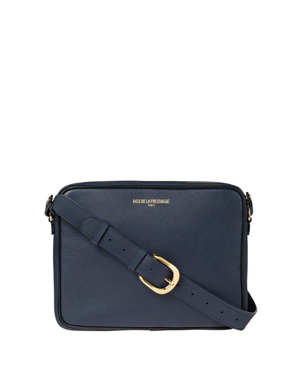 ines de la fressange Sac Marcia grand modèle marine piping noir