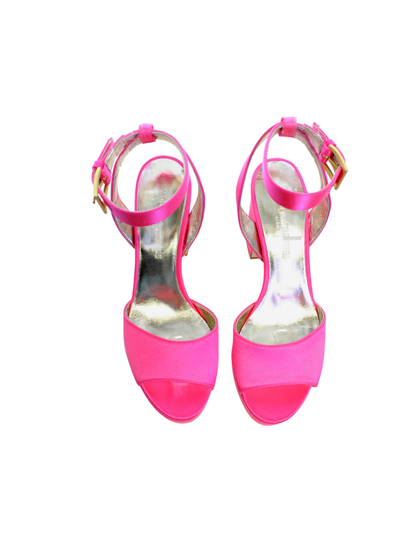 Ines De La Fressange Sandale à Plateforme Rose Satin