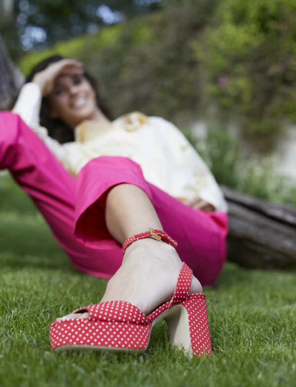 Ines De La Fressange Sandale à Plateforme Rouge à Poids