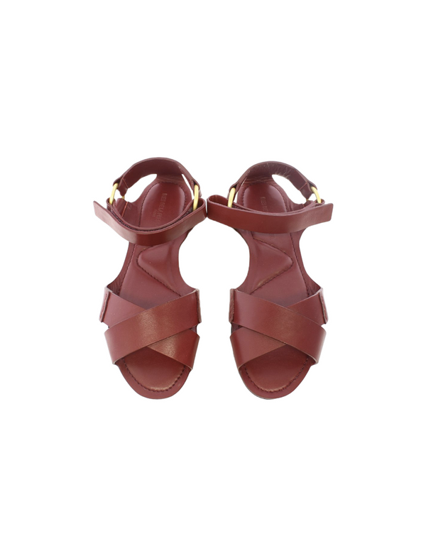 Ines De La Fressange Sandale Plate Ouverte Rouge Cardinal