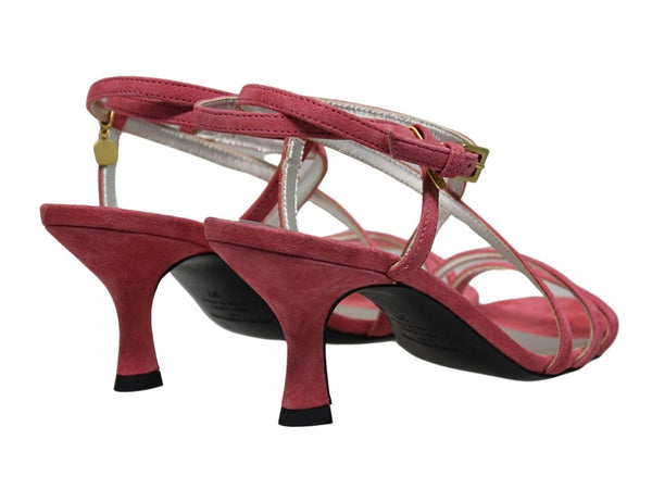 Ines De La Fressange Sandale Théa à Brides Croisées En Cuir Suédé Corail