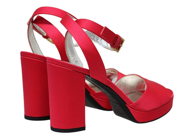 Ines De La Fressange Sandales à Plateforme En Soie Rouge