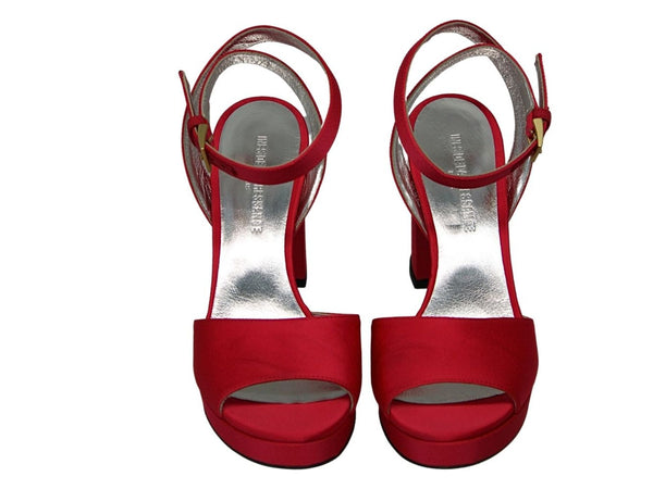 Ines De La Fressange Sandales à Plateforme En Soie Rouge