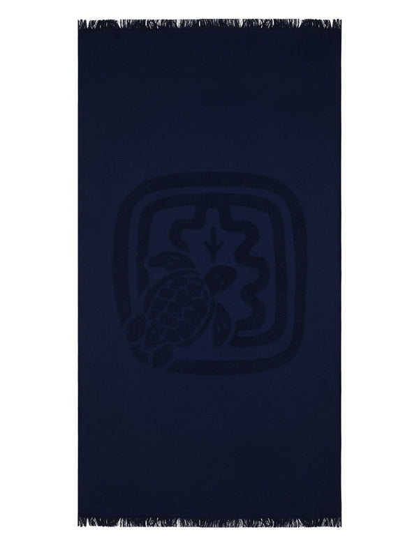 Ines De La Fressange Santah Drap De Plage Bleu Marine Ines X Vilebrequin