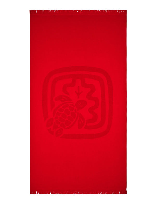 ines de la fressange Santah drap de plage rouge Ines x Vilebrequin