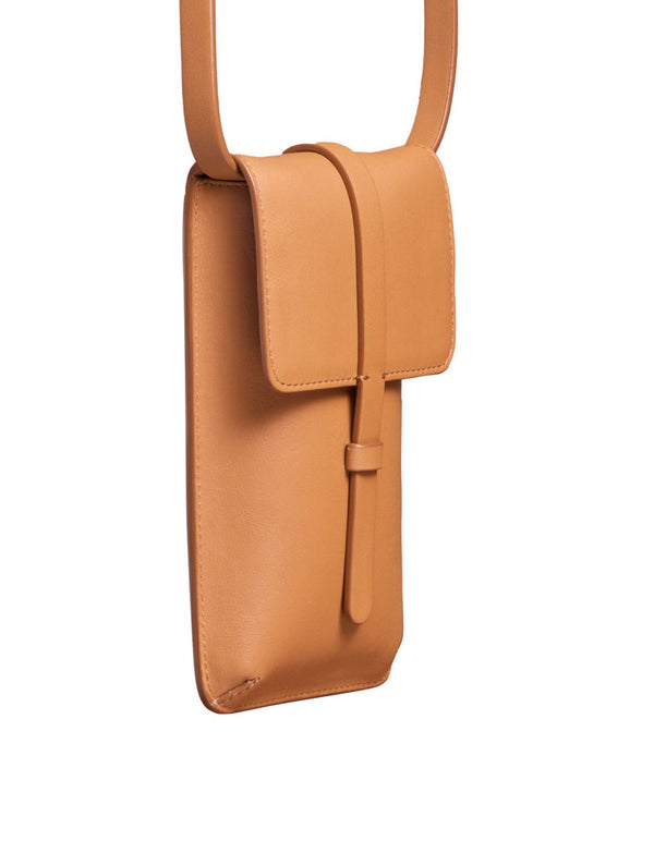 Ines De La Fressange Smartphone Bag Léonore Cuir Camel