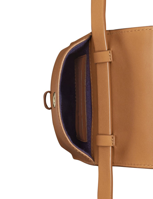 Ines De La Fressange Smartphone Bag Léonore Cuir Camel