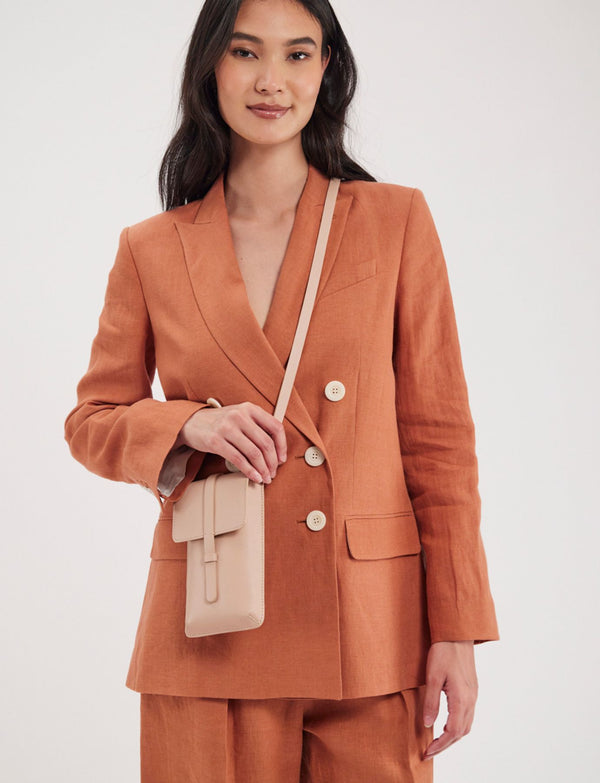 Ines De La Fressange Smartphone Bag Léonore Cuir Nude