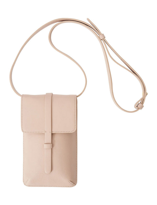ines de la fressange Smartphone Bag Léonore cuir nude