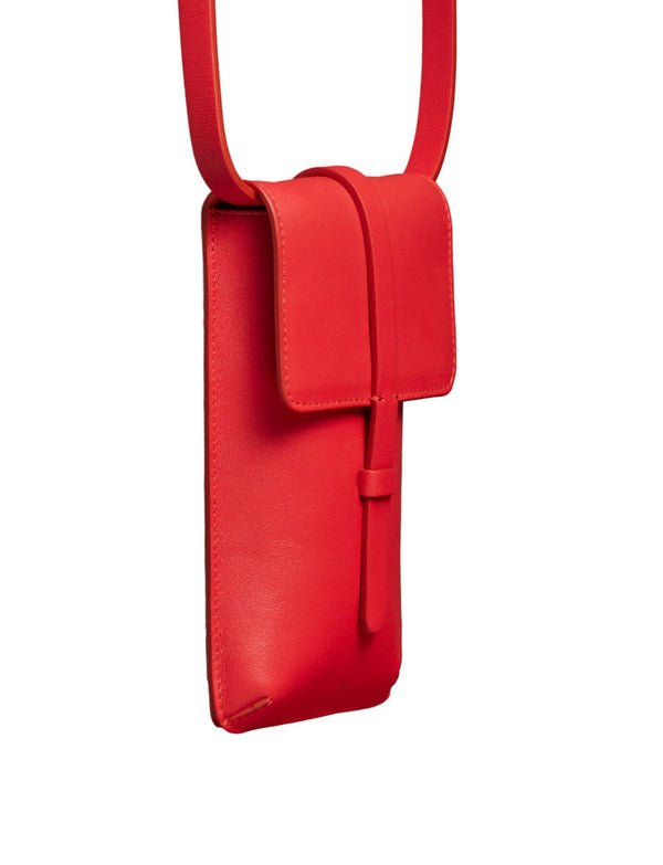 Ines De La Fressange Smartphone Bag Léonore Cuir Rouge