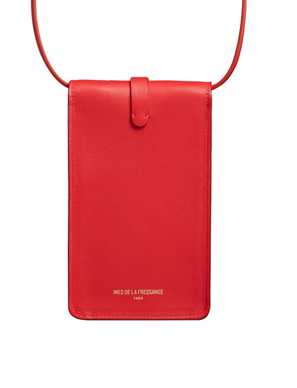 Ines De La Fressange Smartphone Bag Léonore Cuir Rouge
