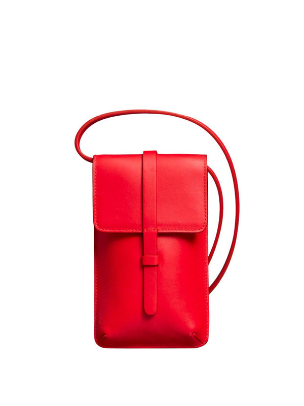 ines de la fressange Smartphone Bag Léonore cuir rouge