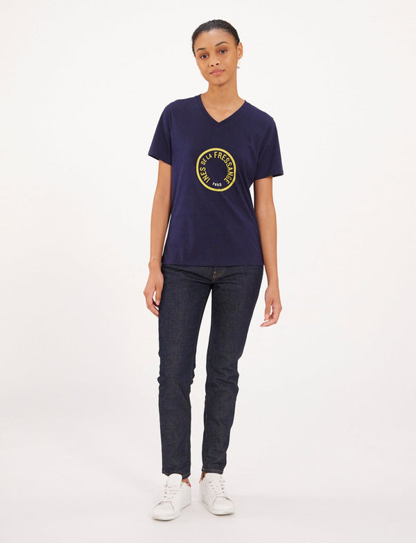 Ines De La Fressange T-shirt Aurore Bleu Marine/jaune
