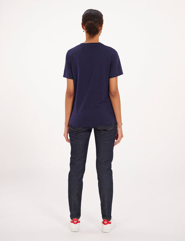 Ines De La Fressange T-shirt Aurore Bleu Marine/jaune