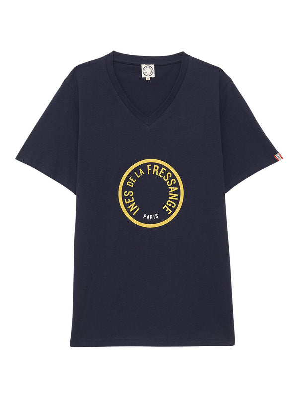 ines de la fressange T-shirt Aurore bleu marine/jaune