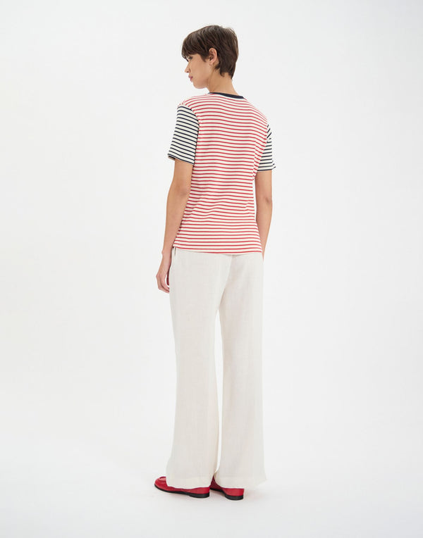 Ines De La Fressange T-shirt Paul En Coton Rouge à Rayures