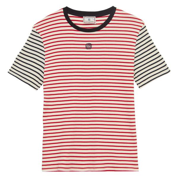 ines de la fressange T-shirt Paul en coton rouge à rayures
