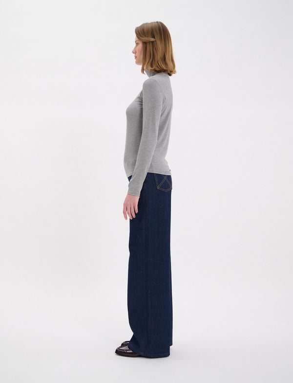 Ines De La Fressange Tee Shirt à Col Roulé Matthieu Gris