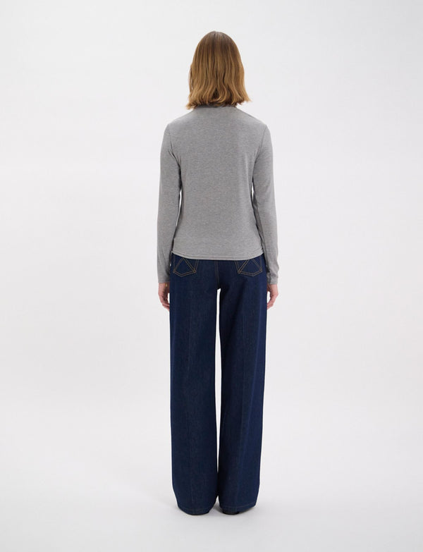 Ines De La Fressange Tee Shirt à Col Roulé Matthieu Gris